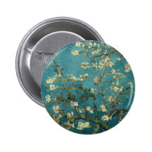 Almond Branches in Bloom Pinback Buttons