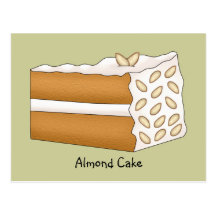 Almond Cake Recipe Card Post Cards