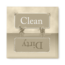 Almond Dirty Clean Dishwasher Magnet