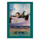 Almost Missed the Train Greeting Card