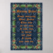 Aloe Vera Border with Morning Prayer Print