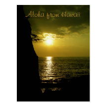 Aloha coucher du soleil en Hawaï Carte Postale