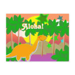 Aloha Dinosaur Sunset Postcard