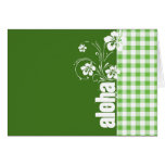 Aloha; Green Checkered; Gingham Card