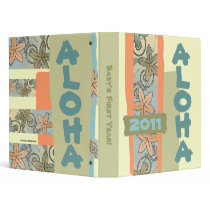 Aloha Hawaiian Luau Baby's First Year Scrapbook Binders