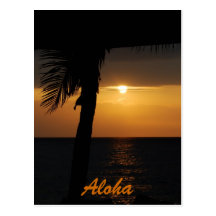 Aloha Hawaiian Sunset Cards Postcards