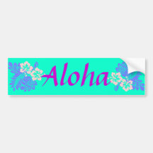 Aloha hibiscus bumper sticker