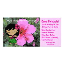 Aloha Honeys Luau Invite Photo Cards