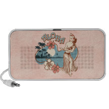 Aloha Hula Girl Doodle iPhone Speaker
