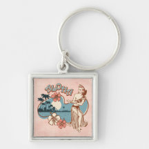 Aloha Hula Girl Keychain