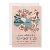 Aloha Hula Girl Party Invitation