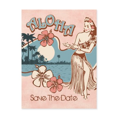 Aloha Hula Girl STD Postcard by pinkinkart