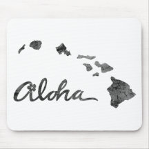Aloha île affligée tapis de souris