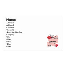 Aloha wau ia 'oe - Hawaiian I love you (2) Red Kis Business Card