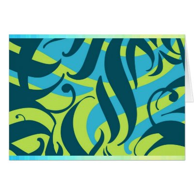 Aloha You, lime aqua splash, template Cards by JayneLogan