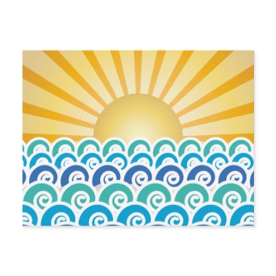 Along the Waves Blue Postcard by Tees2go