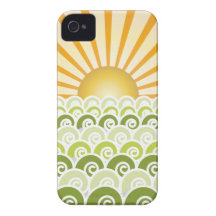 Along the Waves Green iPhone 4 Case