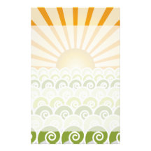 Along the Waves Green Stationery