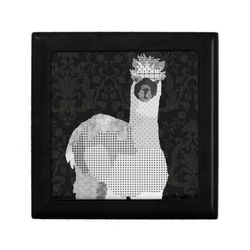 Alpaca Art Black & White Box Jewelry Box