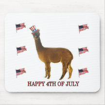 Alpaca Happy 4th of July Mouse Pad
