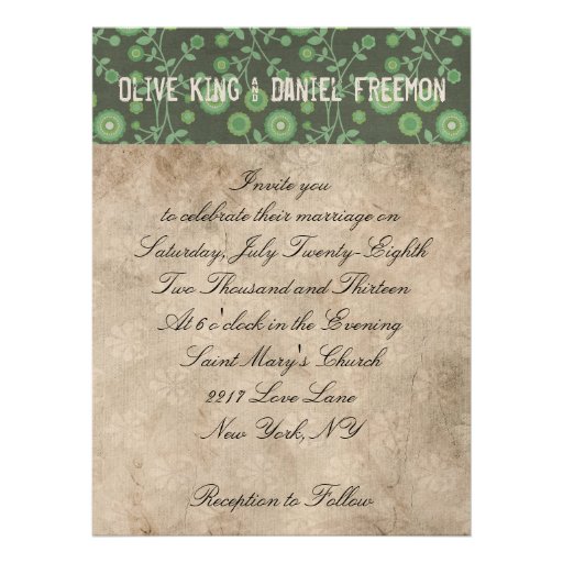 Alpaca White & Floral Ornate Wedding Invitation