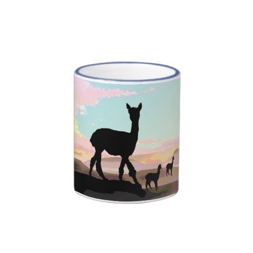 Alpaga de coucher du soleil tasses