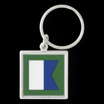 Alpha (A) Signal Flag keychains