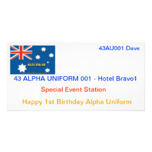 Alpha cartes de l'uniforme QSL Photocarte Customisée