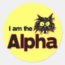 Alpha Cat Round Sticker