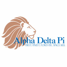 Alpha Delta Pi Gold Lion and Blue Name Acrylic Cut Out