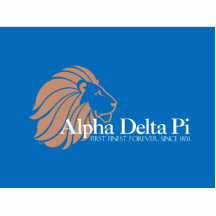 Alpha Delta Pi Gold Lion with Blue Background Photo Cut Outs