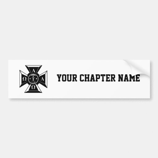 Alpha Tau Omega Badge Black & White Bumper Sticker