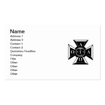 Alpha Tau Omega Badge Black & White Business Card Templates