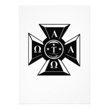 Alpha Tau Omega Badge Black & White Invites