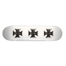 Alpha Tau Omega Badge Black & White Skateboard