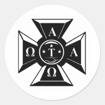 Alpha Tau Omega Badge Black & White Stickers