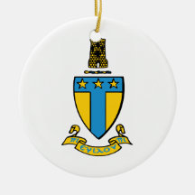 Alpha Tau Omega Colour Crest Christmas Tree Ornaments