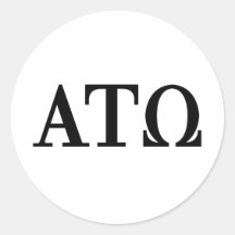 Alpha Tau Omega Letters Round Sticker