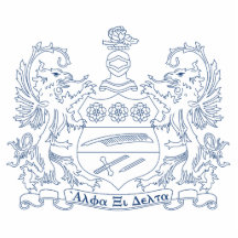 Alpha Xi Delta Crest Blue Acrylic Cut Out
