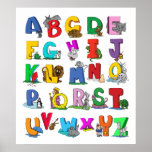 alphabet cartoon  poster FROM 14.95