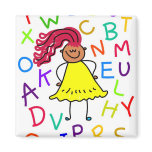 Alphabet Girl Fridge Magnet