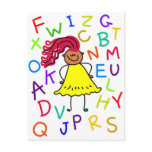 Alphabet Girl Post Card