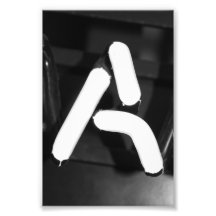 Alphabet Letter Photography A12 Black & White 4x6