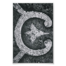 Alphabet Letter Photography C1 Black and White 4x6