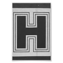 Alphabet Letter Photography H3 Black and White 4x6