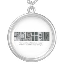 Alphabet Letter Photography Sister Necklace