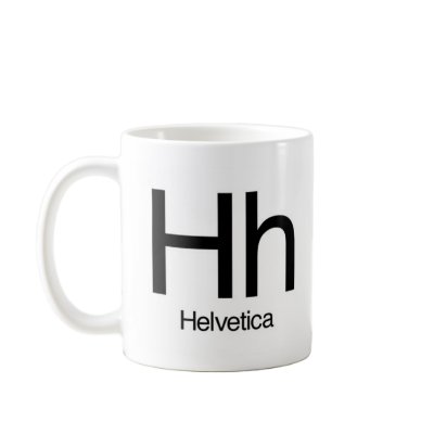 Alphabet Of Typography Mug - Helvetica by ExtraNormal