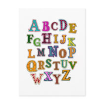 Alphabet Patches Post Card