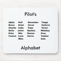 Alphabet, Pilot'sAlphabet Tapis De Souris