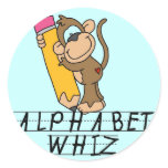 Alphabet Whiz Tshirts and Gifts Round Stickers